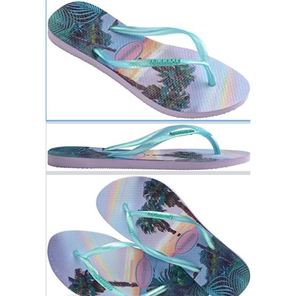 Havaianas Women's Slim Paisage Flip Flop Sandals Size 9/10 Quiet Lilac - Picture 2 of 3